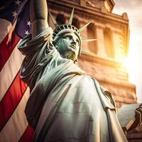 statue of Liberty. 4th of July. Independence day of United states. . photo