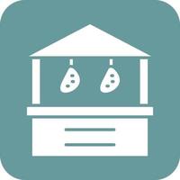 Meat Stall Vector Icon Design