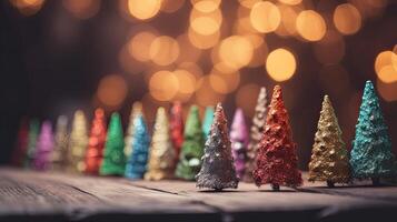 Christmas tree decoration on wooden background. . photo