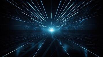 Abstract blue light rays background. . photo
