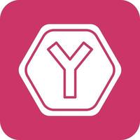 Y Intersection Vector Icon Design