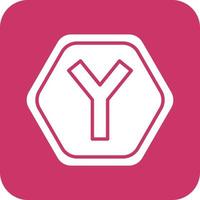 Y Intersection Vector Icon Design