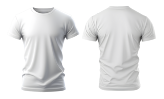 llanura blanco camiseta Bosquejo plantilla, con vista, frente, atrás, editado ai generado ilustración con transparente antecedentes png miniatura