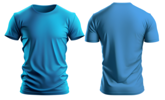 plain blue t-shirt mockup template, with view,front, back, edited ai generated illustration with transparent background png thumbnail