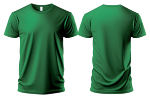 plain green t-shirt mockup template, with view,front, back, edited illustration with transparent background png thumbnail