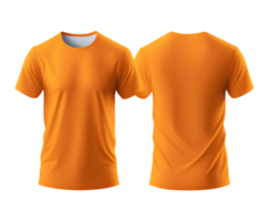 oranje duidelijk t-shirt mockup sjabloon, realistisch ontwerp, generatief ai png