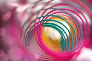 colorful spiral in selective focus photo