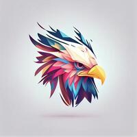 stylized illustration of an eagles head. . photo