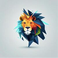 stylized image of a lions head. . photo