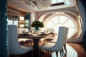 dining room with a table. . photo