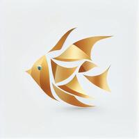 close up of a gold fish on a white background. . photo