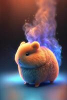 close up of a small animal with smoke coming out of it. . photo