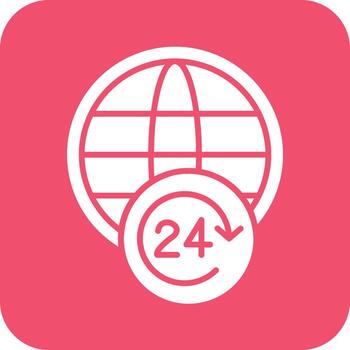 24 Hours Open Vector Icon Design