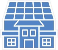 Solar House Icon Vetor Style vector