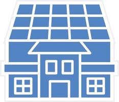 Solar House Icon Vetor Style vector