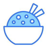 un hermosa diseño de arroz cuenco vector icono