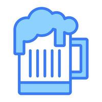 Cheers vector icon in new style, editable design of beer mug