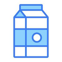 Beautiful icon of milk package in editable style, disposable milk packet vector