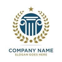 Law firm pillar logo design vector