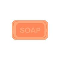 Flat vector illustration isolated on white background. A piece of eco-friendly natural soap, saving.