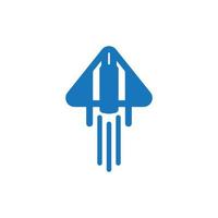 rising rocket logo set target act symbol vector
