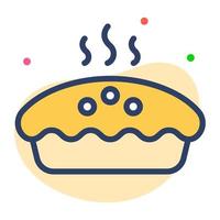 Baked pie cake vector design, editable icon