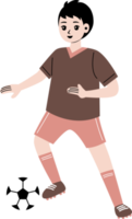 ragazzo giocando calcio personaggio illustrazione png