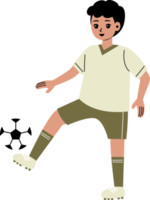 ragazzo giocando calcio personaggio illustrazione png