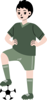 garçon en jouant football personnage illustration png