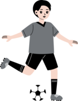 boy playing soccer character illustration png