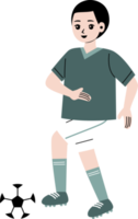 Garoto jogando futebol personagem ilustração png