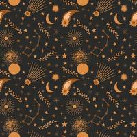 Starry sky on a dark background. Space. Vector illustration, seamless pattern