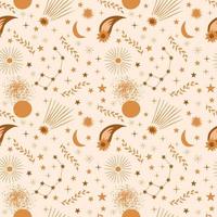 Starry sky on a white background. Space. Vector illustration, seamless pattern