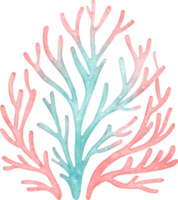 Cute watercolor colourful coral reef cartoon hand painting png