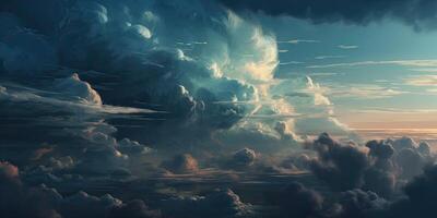 Storm clouds gather over a road that leads into the distance, creating a very dramatic landscape. . photo