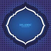 A blue and white background with a blue circle with the word islamic on it vector