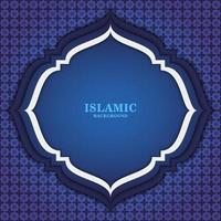 A blue and white background with a blue circle with the word islamic on it vector