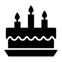 Beautiful vector design of cake with candles, premium icon