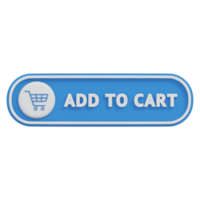 add to cart button 3d render, transparent background, click button png