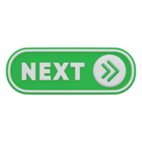 next button 3d render, transparent background, click button png