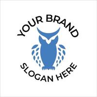 owl leaf vector logo template premium