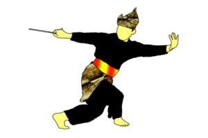 krigare rörelse mönster med vapen malaysiska traditionell vapen ring upp keris png