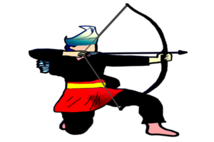 Malay Nusantara archery warrior png