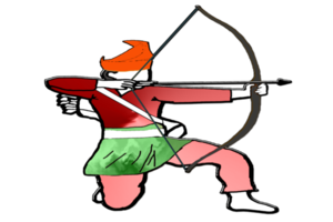 Malay Nusantara archery warrior png