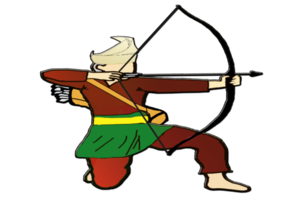 Malay Nusantara archery warrior png