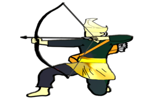 Malay Nusantara archery warrior png