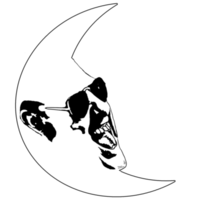 waning crescent moon had react face png