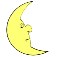 waning crescent moon had react face png