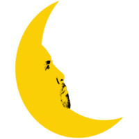 waning crescent moon had react face png