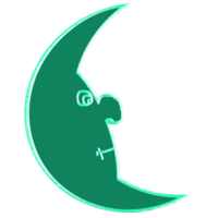 waning crescent moon had react face png